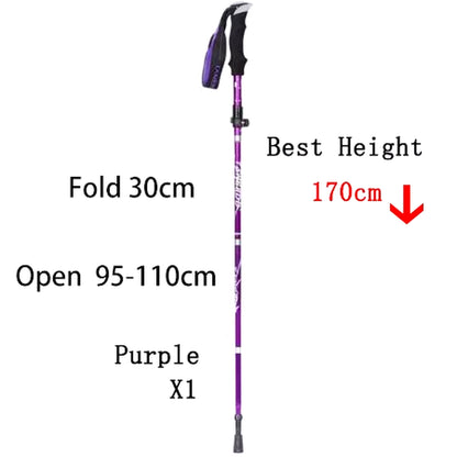 5-Section Outdoor Fold Trekking Pole Camping Portable Walking Hiking Stick for Nordic Elderly Telescopic Club Easy Put into Bag