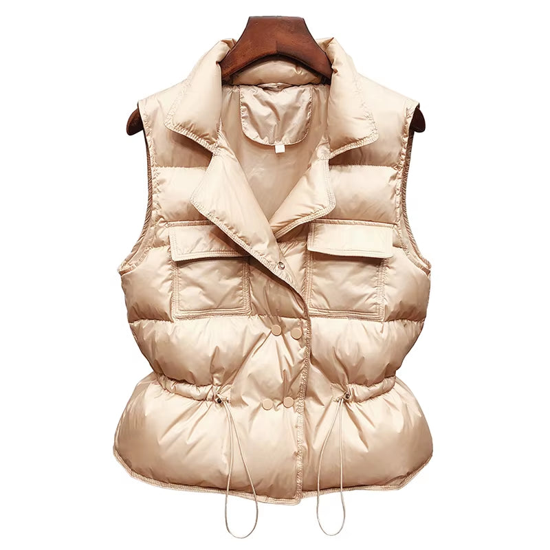 2024 New Ultra Light down Vest Women Short Vest Windproof Lightweight Warm Waistcoat Female White Duck down down Coat Sleeveless