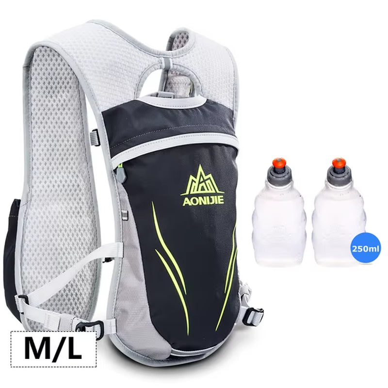 AONIJIE 2020 Running Marathon Hydration Nylon 5.5L Outdoor Running Bags Hiking Backpack Vest Marathon Cycling Backpack Green250G