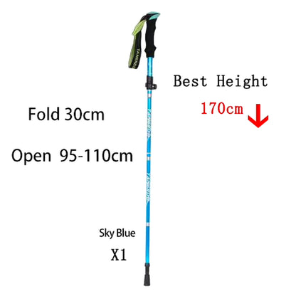 5-Section Outdoor Fold Trekking Pole Camping Portable Walking Hiking Stick for Nordic Elderly Telescopic Club Easy Put into Bag