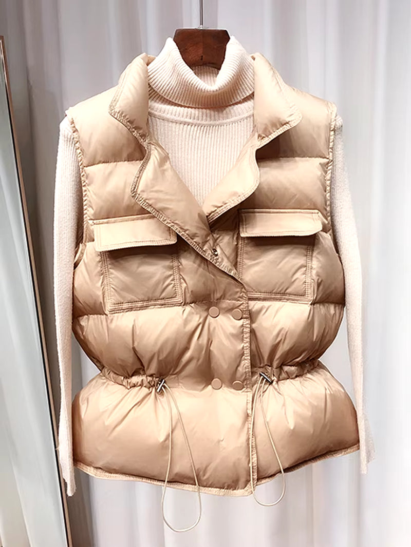 2024 New Ultra Light down Vest Women Short Vest Windproof Lightweight Warm Waistcoat Female White Duck down down Coat Sleeveless