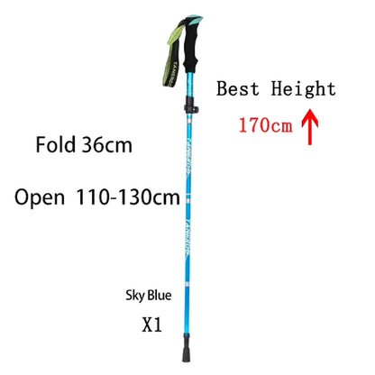 5-Section Outdoor Fold Trekking Pole Camping Portable Walking Hiking Stick for Nordic Elderly Telescopic Club Easy Put into Bag